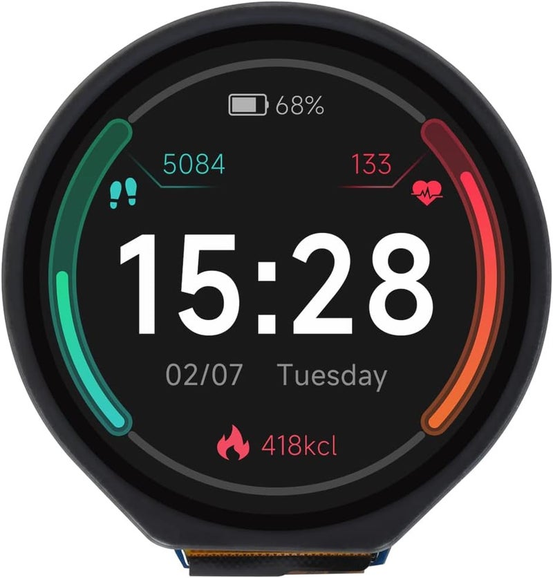 Waveshare 1.28inch Round LCD Display Module with Touch Panel, 240×240 Resolution, IPS, SPI and I2C Communication, Compatible with Raspberry Pi 5/4B/3B/Zero/Zero W/Zero 2W/Pico/Pico W/Pico WH - Image 1